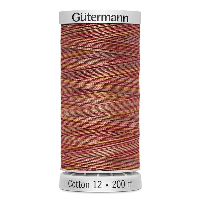 Gutermann Cotton 12 #4006 VARIEGATED ORANGE 200m Embroidery & Quilting Thread