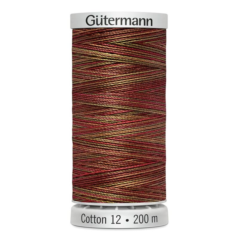 Gutermann Cotton 12 #4010 VARIEGATED 200m Spool Embroidery & Quilting Thread