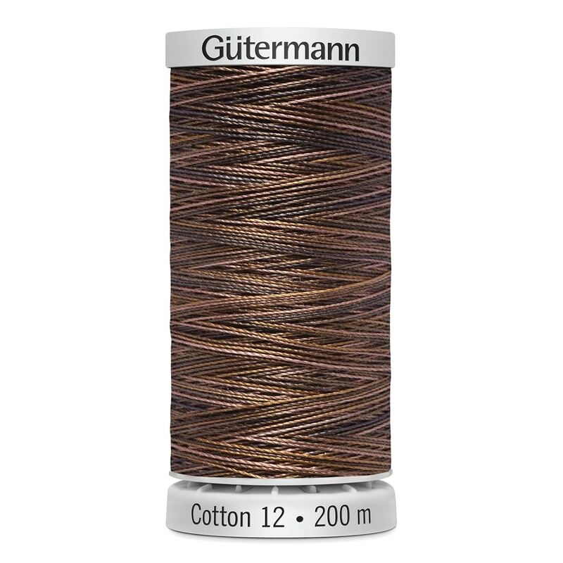 Gutermann Cotton 12 #4011 VARIEGATED BROWNS 200m Spool Embroidery & Quilting Thread