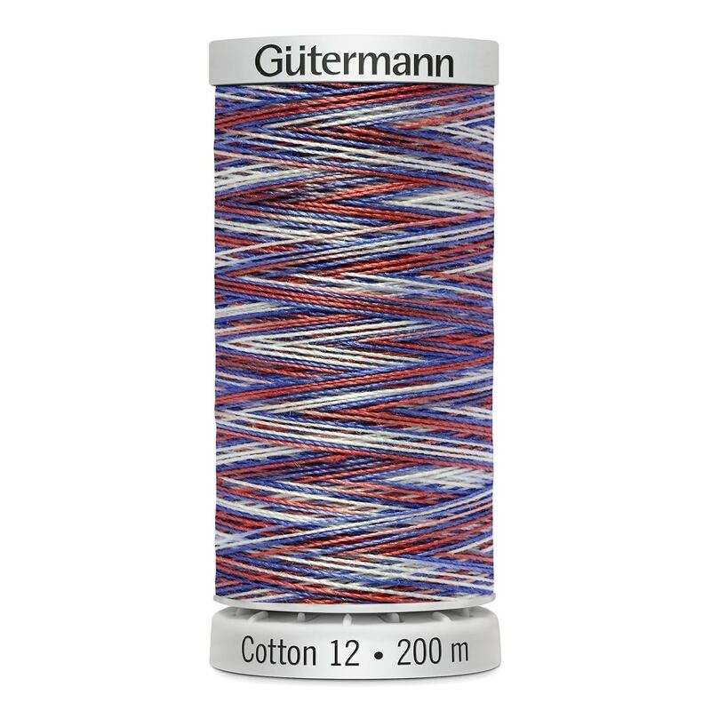 Gutermann Cotton 12 #4105 VARIEGATED MULTI 200m Spool Embroidery & Quilting Thread