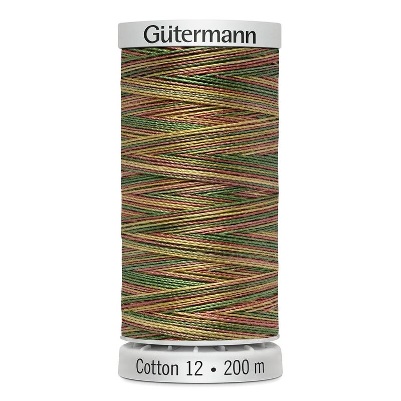 Gutermann Cotton 12 #4107 VARIEGATED MULTI 200m Spool Embroidery & Quilting Thread