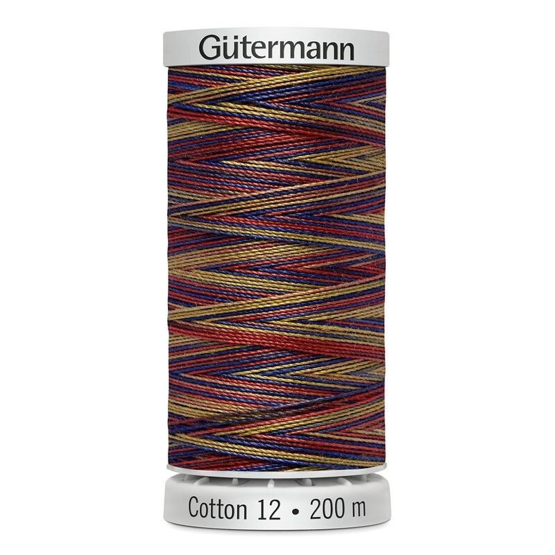 Gutermann Cotton 12 #4108 VARIEGATED MULTI 200m Spool Embroidery & Quilting Thread