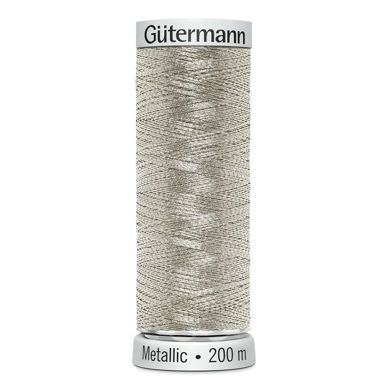 Gutermann Metallic #7001 SILVER, 200m Machine Embroidery Thread