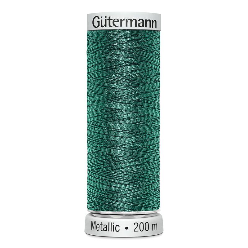 Gutermann Metallic #7015 GREEN, 200m Machine Embroidery Thread