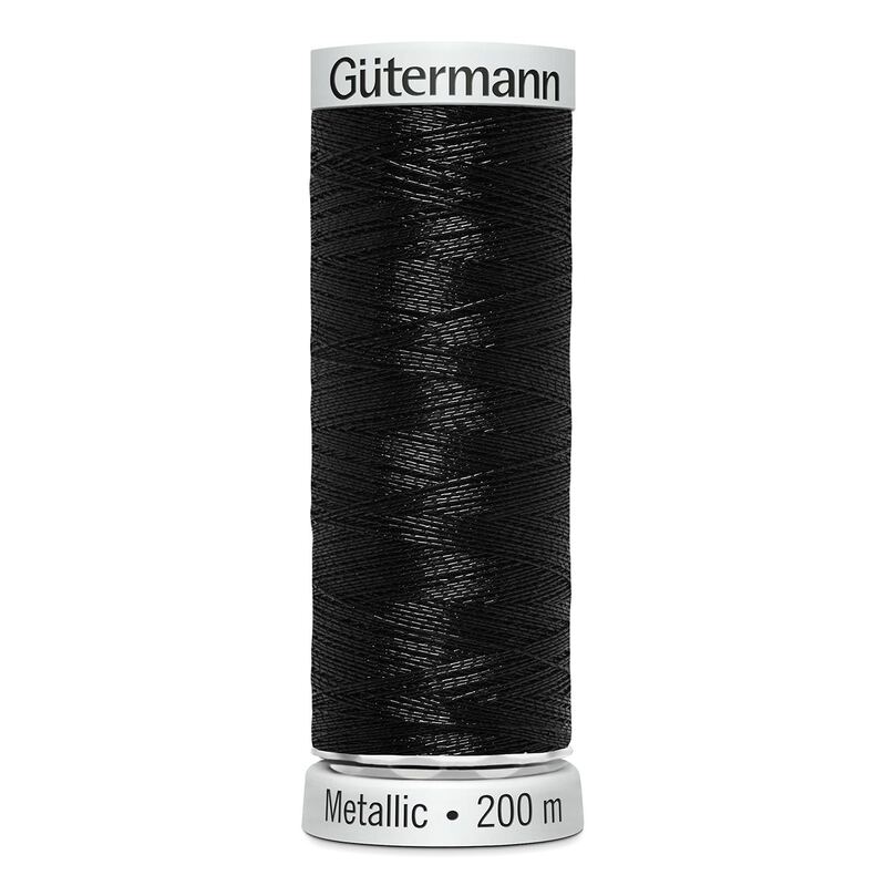 Gutermann Metallic #7051 BLACK 200m Machine Embroidery Thread