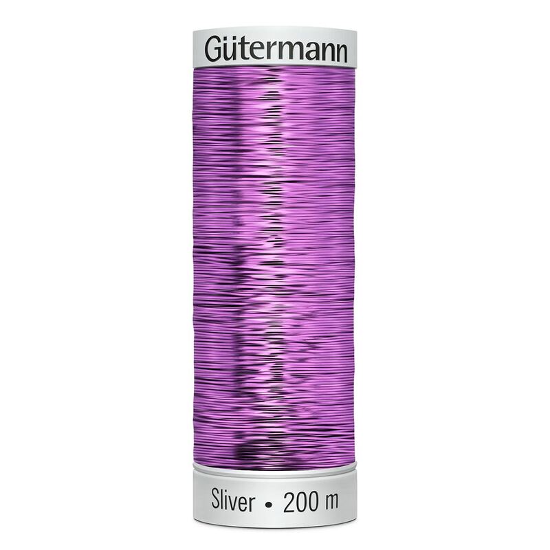 Gutermann Metallic Sliver Thread, Colour 8012 FUCHSIA, 200 Metre Spool (220yds)