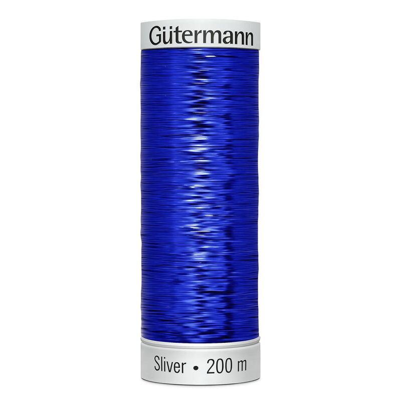 Gutermann Metallic Sliver Thread, Colour 8016 NAVY BLUE, 200 Metre Spool (220yds)