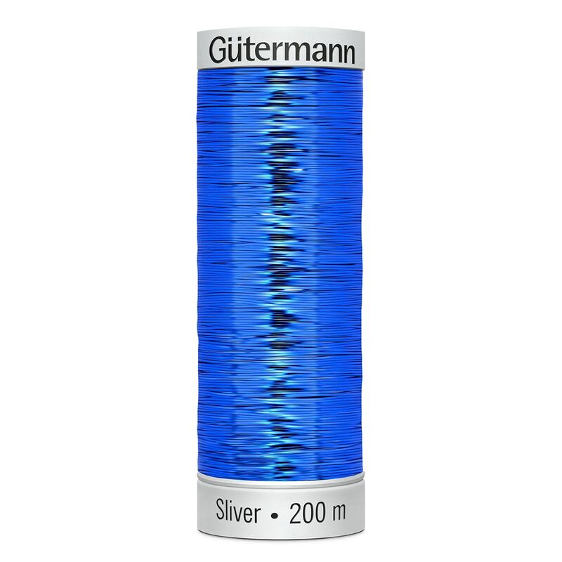 Gutermann Metallic Sliver Thread, Colour 8052 ROYAL BLUE, 200 Metre Spool (220yds)