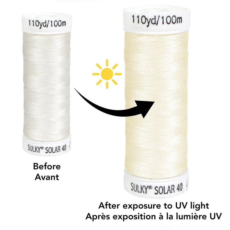 Gutermann Solar 40 #2, UV Colour Changing Machine Embroidery Thread 100m Spool