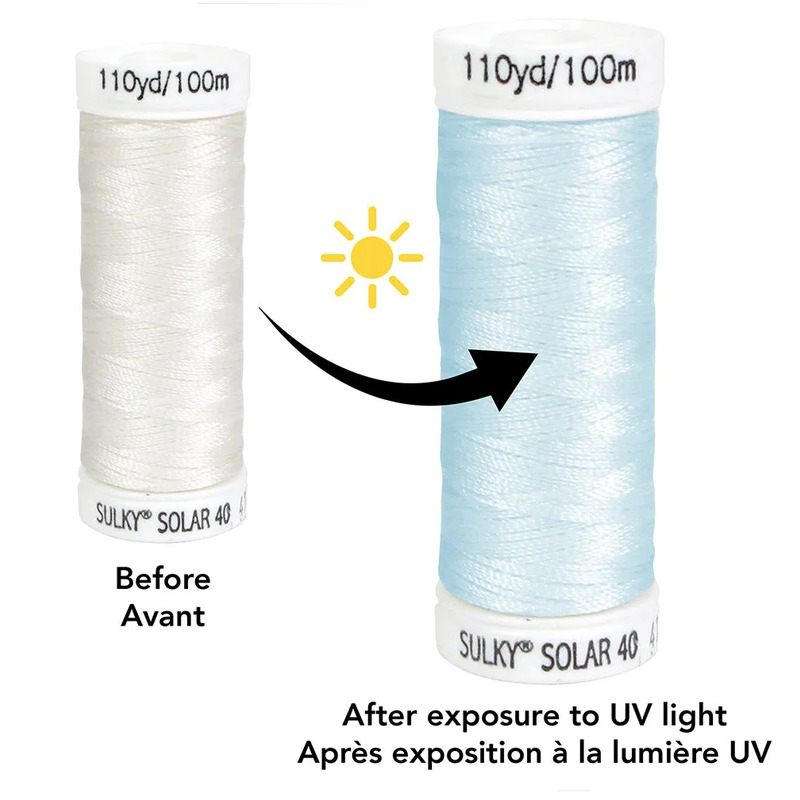 Gutermann Solar 40 #4, UV Colour Changing Machine Embroidery Thread 100m Spool