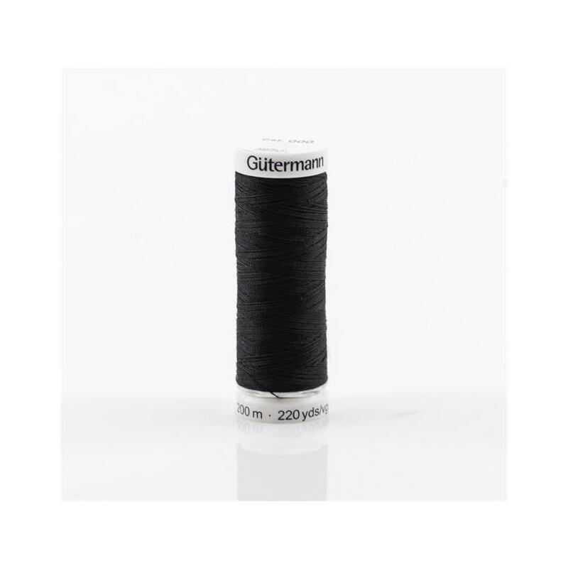 Gutermann Sew-All Thread #000 BLACK, 200m Spool, 100% Polyester