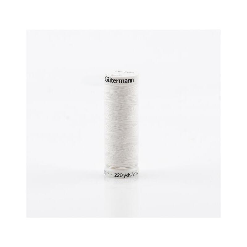 Gutermann Sew-All Thread #800 WHITE, 200m Spool, 100% Polyester