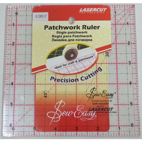 Sew Easy Quilting Patchwork Ruler 6.5" Square, Lasercut For Precision