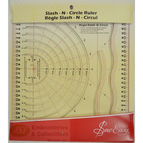 Sew Easy Circle N Slash Ruler, Cut Circles From 5 to 23cm, Curve Slash Marking