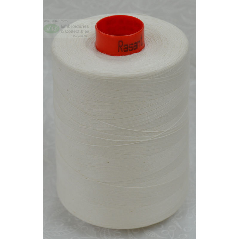 Rasant 50 Thread 5,000m Cone, Polyester Cotton Thread, Colour 3000 Off White