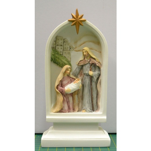 Holy Family Plaque Nativity Scene, LED Light, 165 x 80mm, Resin  LIMITED STOCK Remaining.