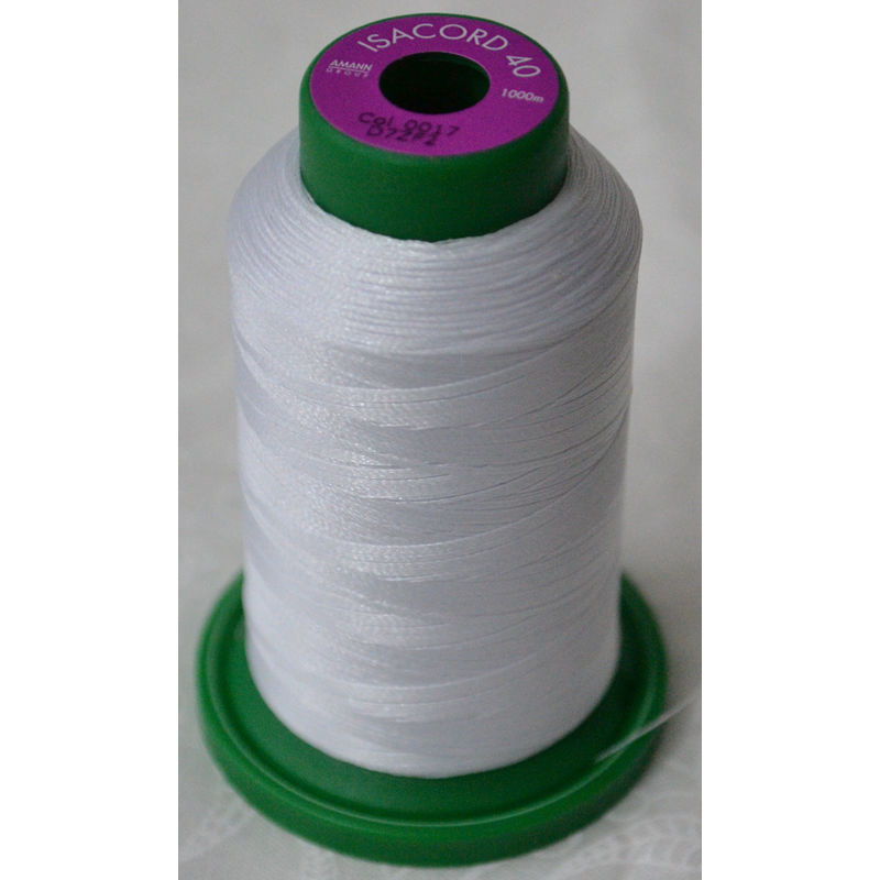 ISACORD 40 #0017 PAPER WHITE 1000m Machine Embroidery Sewing Thread