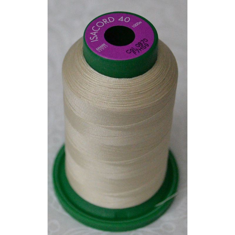 ISACORD 40 #0870 CREAM 1000m Machine Embroidery Sewing Thread