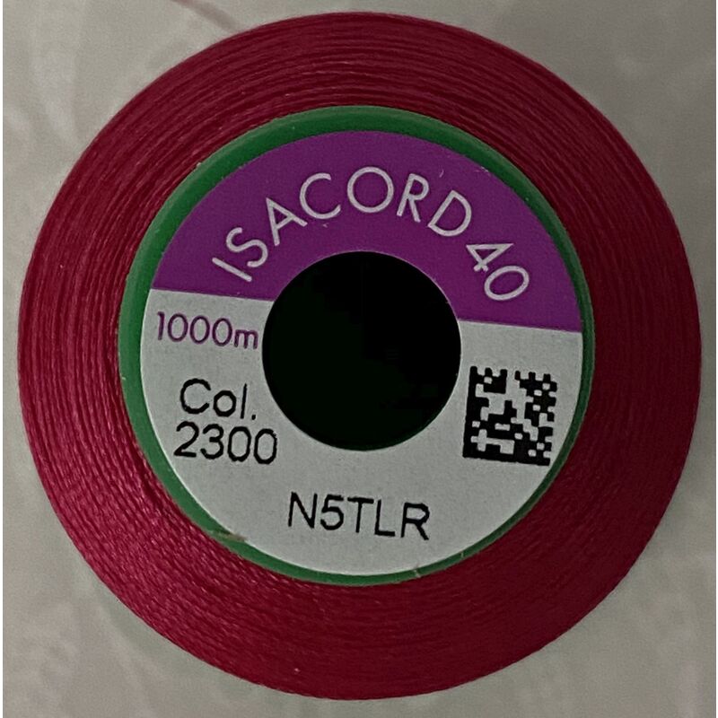 ISACORD 40 #2300 BRIGHT RUBY 1000m Machine Embroidery Sewing Thread