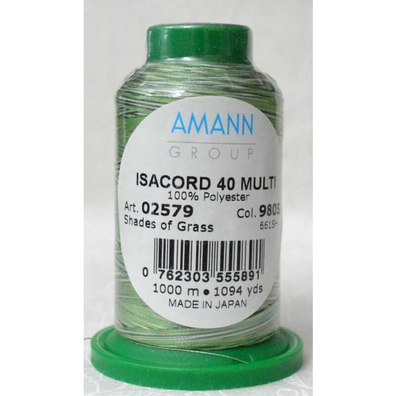 ISACORD 40 #9805 Variegated SHADES OF GRASS 1000m Machine Embroidery Sewing Thread