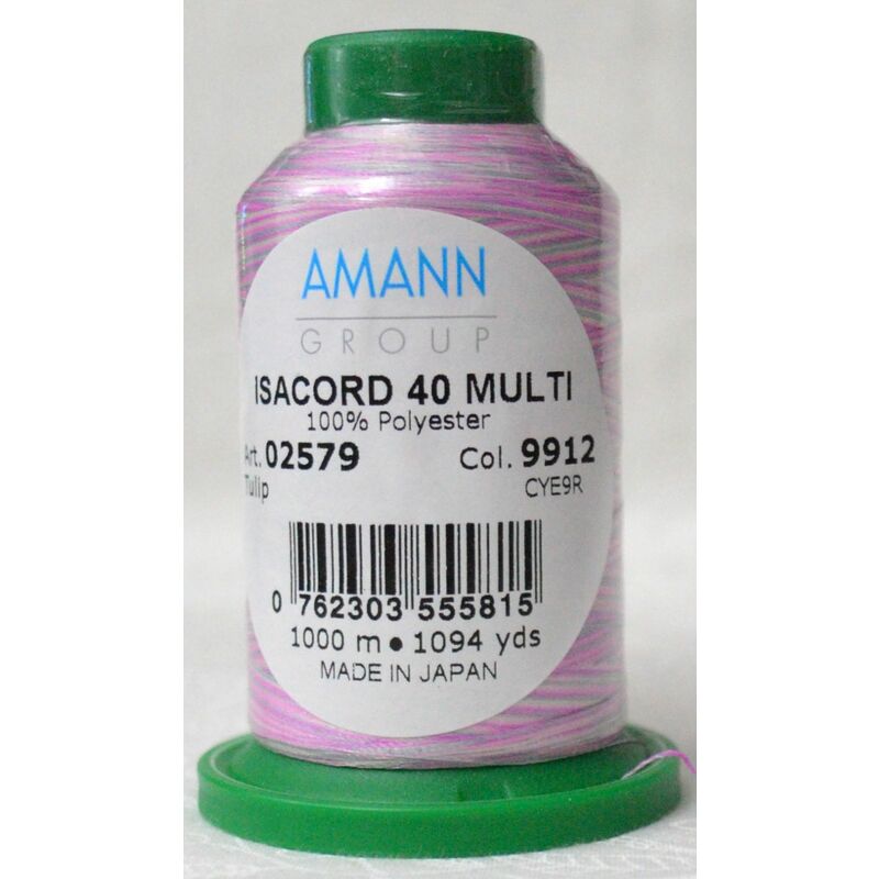 ISACORD 40 #9912 Variegated TULIP 1000m Machine Embroidery Sewing Thread