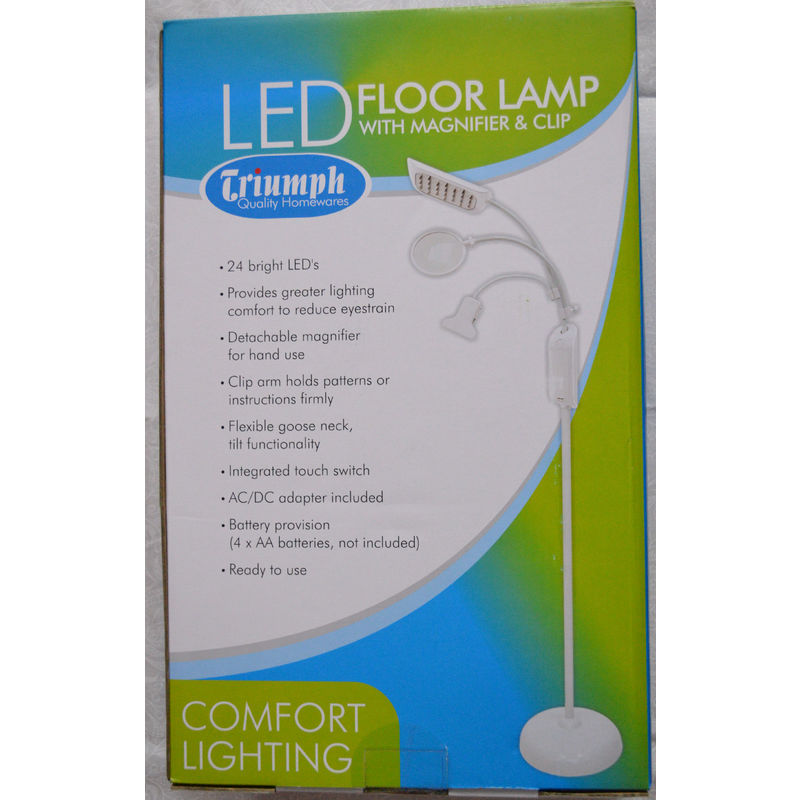 Truimph 24 LED Floor Lamp With Magnifier and Clip OD118FCM.WS
