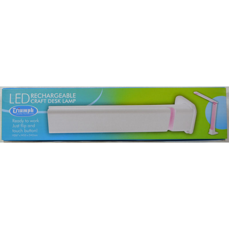 Triumph LED Rechargeable Craft Desk Lamp Pink/White