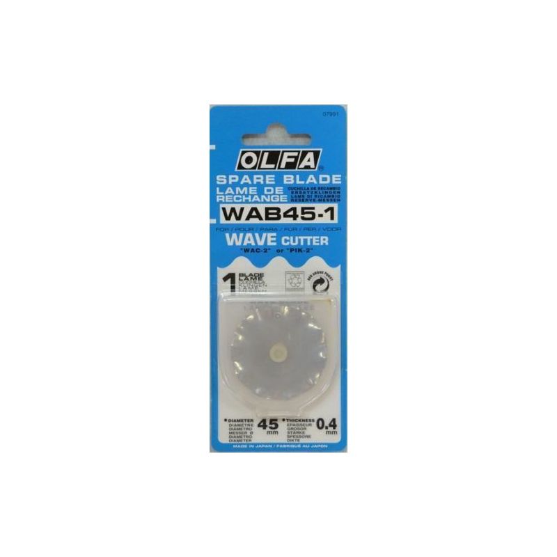OLFA 45mm WAVE Blade Only, (Suits OLFA WAC-2 Rotary Cutter)