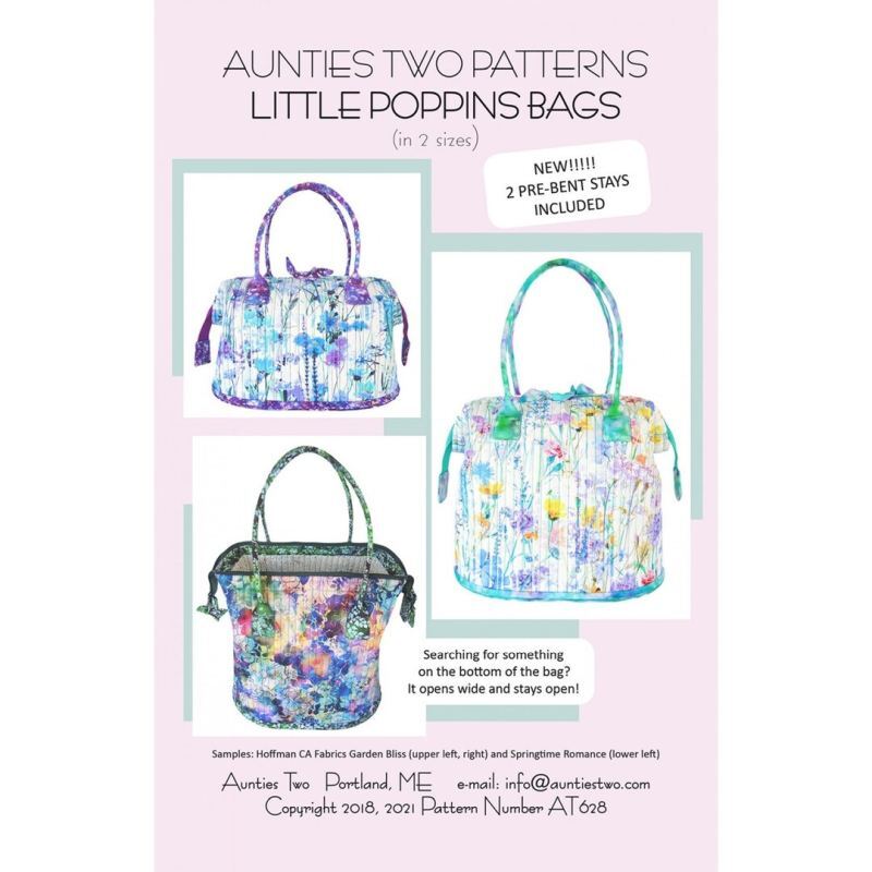 Little Poppins Bags by Aunties Two (Pattern, Instructions & Stays)