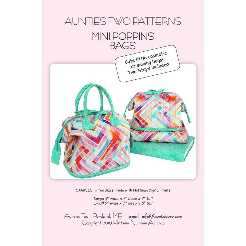 Mini Poppins Bags by Aunties Two (Pattern, Instructions & Stays)