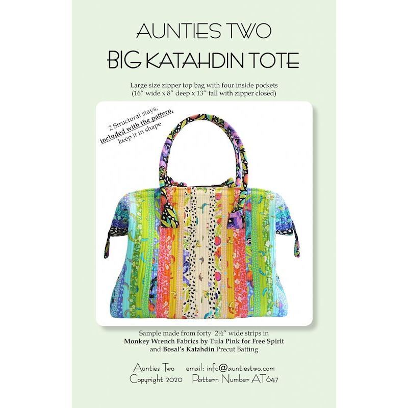 Big Katahdin Tote by Aunties Two (Pattern, Instructions & Stays)