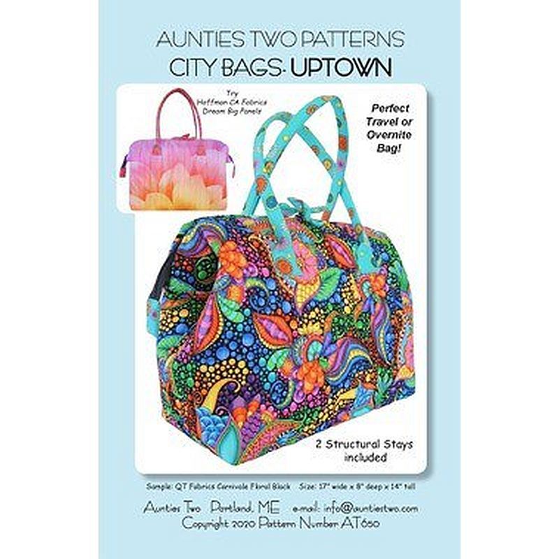 City Bags Uptown by Aunties Two (Pattern, Instructions & Stays)