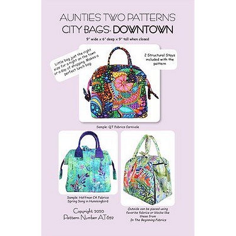 City Bags Downtown by Aunties Two (Pattern, Instructions & Stays)