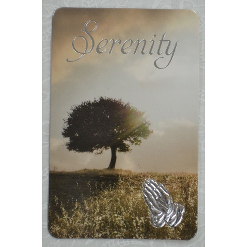 SERENITY Laminated Prayer Card (Tree), 54 x 82mm