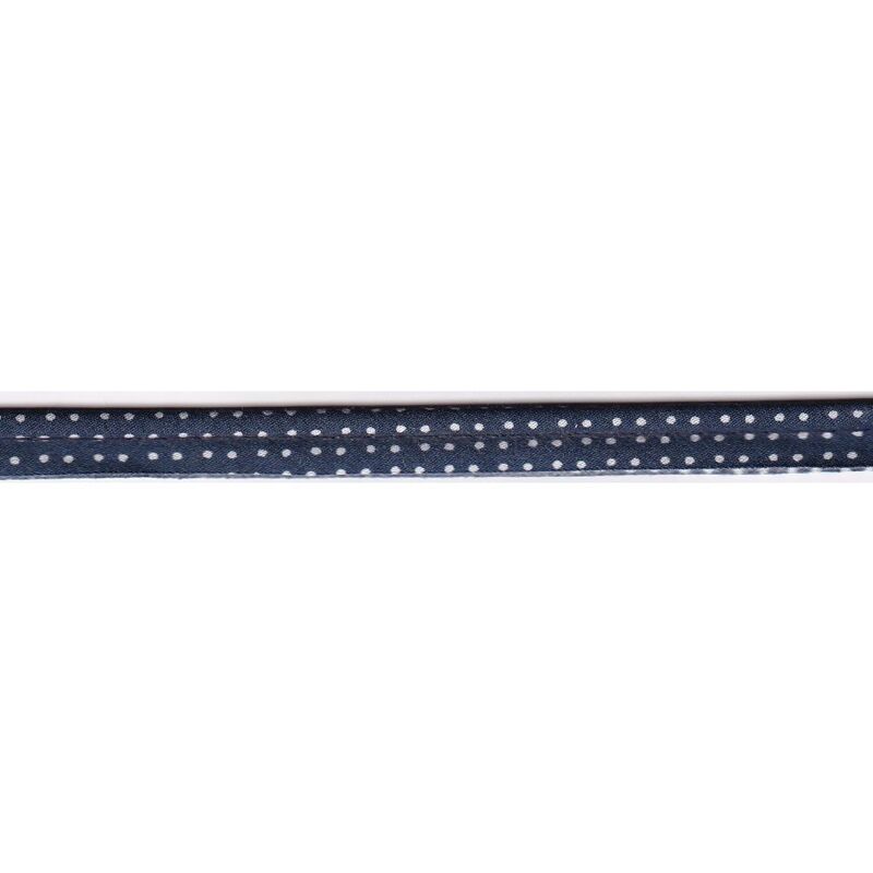 NAVY with WHITE DOTS Cotton Piping 10mm Wide with 2.5mm Cord per Metre