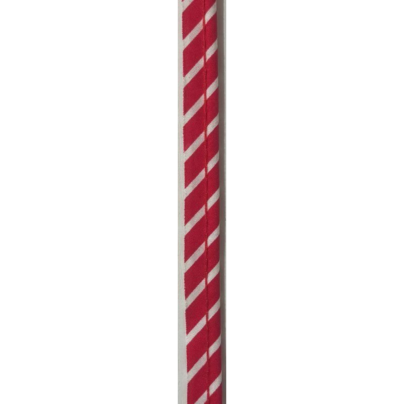 RED WHITE Stripe Cotton Piping 10mm Wide with 2.5mm Cord per Metre