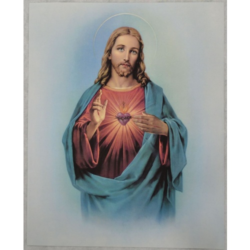SACRED HEART OF JESUS Religious Print, 10" x 8" (200mm x 250mm)
