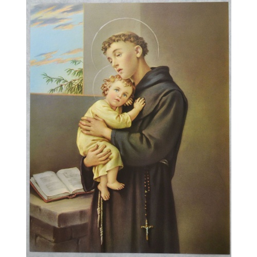 SAINT ANTHONY Religious Print, 10" x 8" (200mm x 250mm)