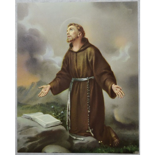 SAINT FRANCIS Religious Print, 10" x 8" (200mm x 250mm)