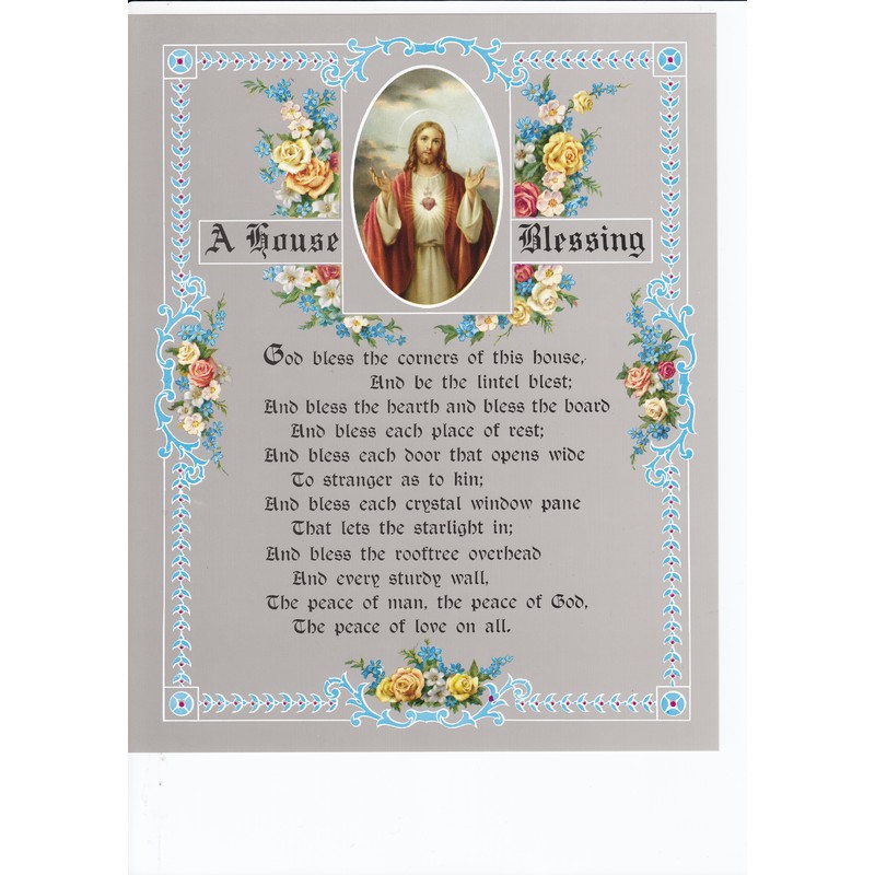 A HOUSE BLESSING Religious Print, 10" x 8" (200mm x 250mm) 