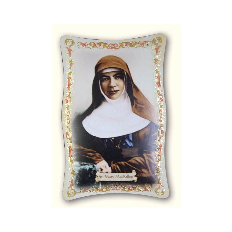 Plastic Plaque Mary Mackillop 240mm x 155mm Stand or Hang PL110947