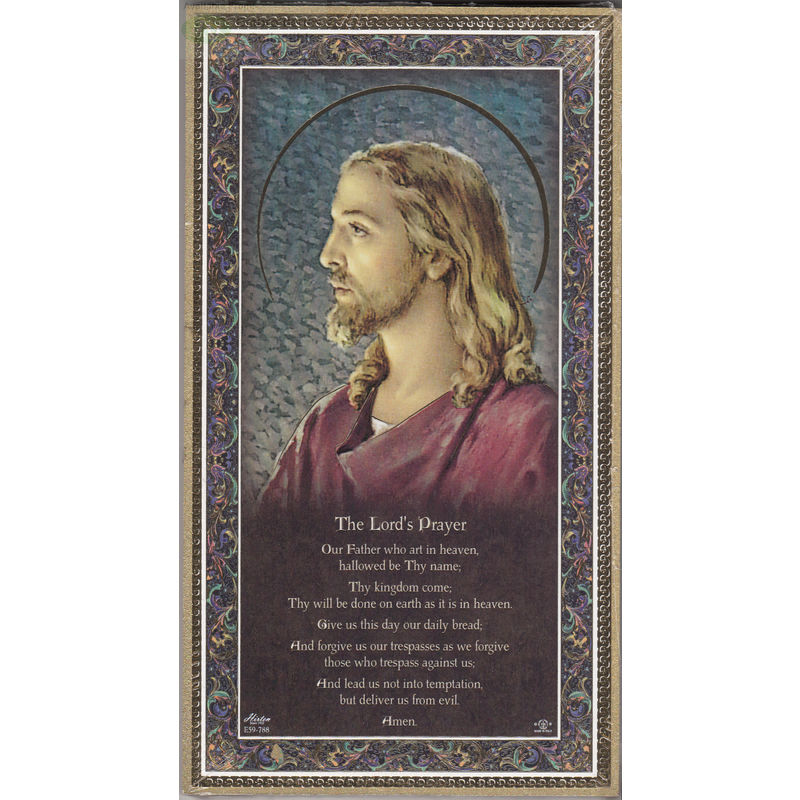 Gold Foiled Wood Prayer Plaque, The Lords Prayer, Crafted In Italy