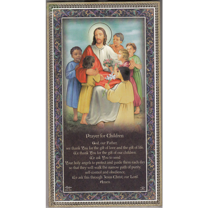 Gold Foiled Wood Prayer Plaque, Prayer For Children, Crafted In Italy