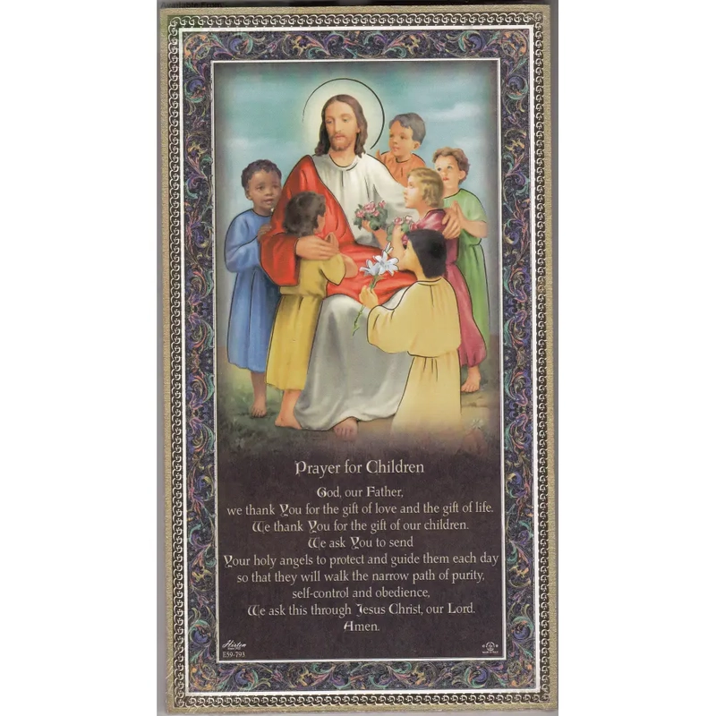 Gold Foiled Wood Prayer Plaque, Prayer For Children, Crafted In Italy