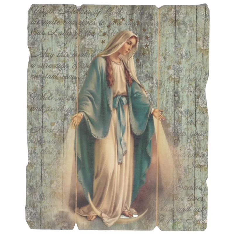Miraculous, Vintage Look Wood Plaque, Crafted In Italy, 235mm x 190mm