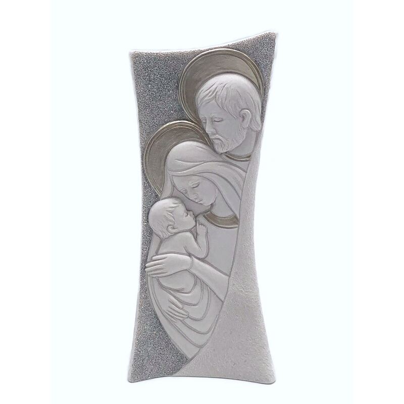 Holy Family Resin Plaque, Glitter Background 152mm x 66mm