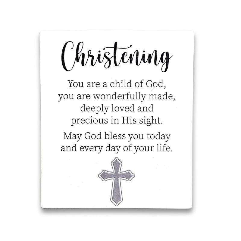 Infinity Ceramic Plaque - Christening 140mm x 120mm PL6317