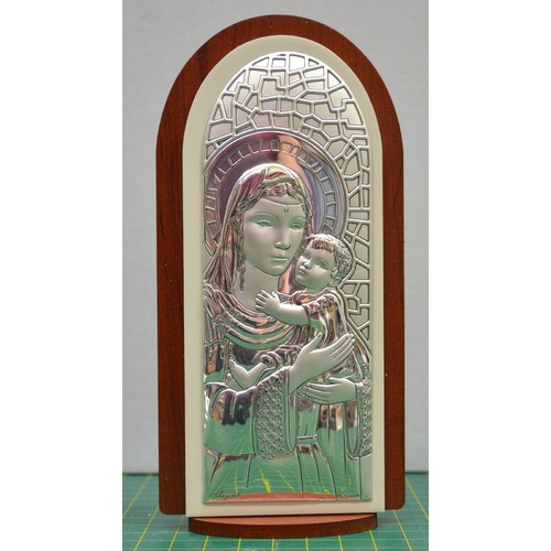 Sterling Silver Arch Plaque, 165 x 80mm, MOTHER & CHILD, Certificate Guarantee
