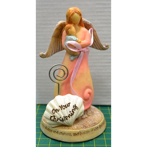 Christening Angel with Baby Boy Statue, On Your Christening, 115 x 67mm, Beautiful Gift Item