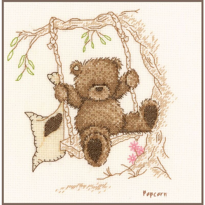 Vervaco POPCORN BEAR SWING Counted Cross Stitch Kit PN-0011188